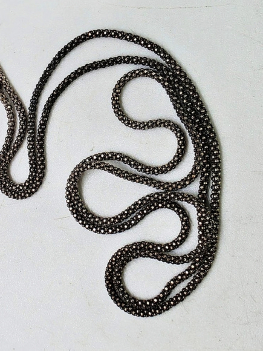 Vintage Sterling Silver 925 Popcorn Chain 18” Patina Necklace
